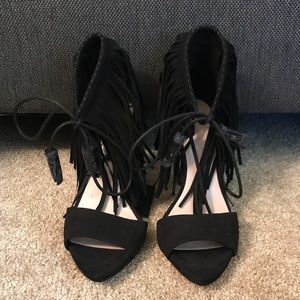 Zara fringe heels